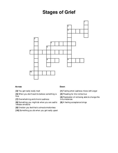 bereavement crossword clue